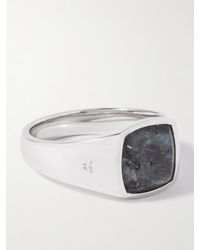 Tom Wood - Anello a sigillo in argento sterling con larvikite Kay - Lyst