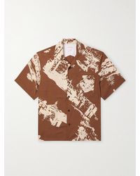 Bottega Veneta - Hemd aus Shantung aus einer Seiden-Baumwollmischung mit Print und wandelbarem Kragen - Lyst