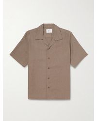 NN07 - Julio 5708 Camp-Collar Linen Shirt - Lyst