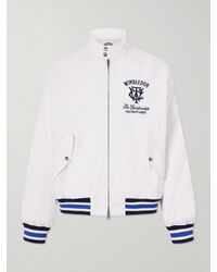 Polo Ralph Lauren - Wimbledon Logo-Embroidered Striped Cotton Blouson Jacket - Lyst