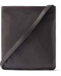 ZEGNA - Secondskin Leather Messenger Bag - Lyst