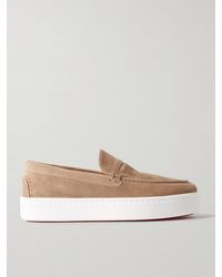 Christian Louboutin - Paqueboat Suede Penny Loafers - Lyst