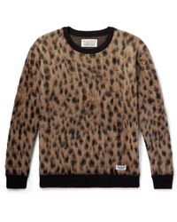 Wacko Maria - Leopard-jacquard Knitted Sweater - Lyst