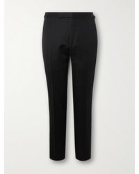 Tom Ford - Shelton Slim-Fit Tapered Grain De Poudre Wool And Mohair-Blend Suit Trousers - Lyst
