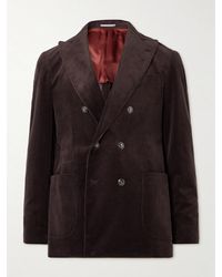 Brunello Cucinelli - Slim-Fit Double-Breasted Cotton-Blend Corduroy Blazer - Lyst