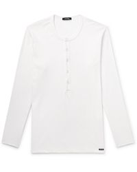 Tom Ford - Stretch-Cotton Jersey Henley Pyjama T-Shirt - Lyst