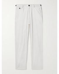 Dunhill - Straight-leg Pleated Cotton-blend Chinos - Lyst