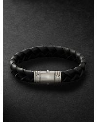 John Hardy - Woven Leather, Sterling And Enamel Bracelet - Lyst