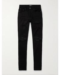 Amiri - MX1 Skinny Jeans mit Einsätzen aus Leder in Distressed-Optik - Lyst