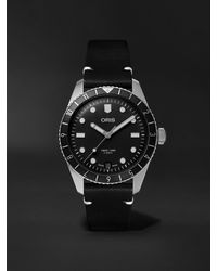 Oris - Divers Sixty-five Automatic 40mm Stainless Steel And Leather Watch - Lyst