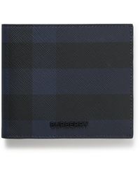 Burberry - Logo-embellished Checked Coated-canvas Billfold Wallet - Lyst