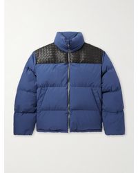 Bottega Veneta - Intrecciato Leather-Trimmed Quilted Cotton-Poplin Down Jacket - Lyst