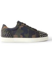 Christian Louboutin - Seavaste 2 Studded Camouflage-Print Canvas Sneakers - Lyst