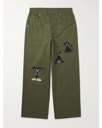Brain Dead - Straight-leg Embroidered Cotton-twill Trousers - Lyst