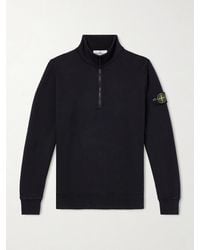 Stone Island - Organic Cotton Fleece Half-Zip Sweatshirt - Lyst