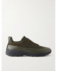 ZEGNA - Triple Stitch Monte Rubber-Trimmed Suede Slip-On Sneakers - Lyst