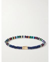 Luis Morais - 14-Karat, Lapis Lazuli And Agate Beaded Bracelet - Lyst
