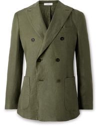 Boglioli - K-jacket Double-breasted Linen-twill Suit Jacket - Lyst