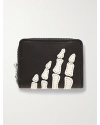Kapital - Thumbs-Up kleines Portemonnaie aus Leder mit Reißverschluss über drei Seiten und Applikationen - Lyst