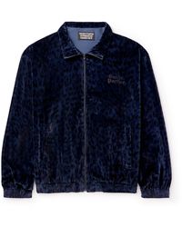 Wacko Maria - Embroidered Leopard-print Cotton-velvet Track Jacket - Lyst