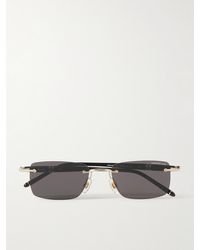 Montblanc - Meisterstück Rimless Rectangular-frame Gold-tone And Acetate Sunglasses - Lyst