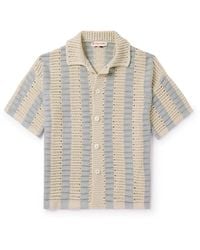 Orlebar Brown - Thomas Striped Crocheted Cotton Shirt - Lyst