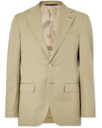 Caruso - Aida Slim-fit Cropped Cotton And Linen-blend Suit Jacket - Lyst