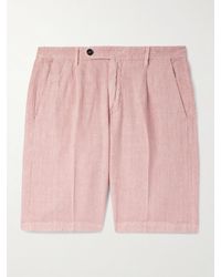 Massimo Alba - Alaccia Straight-Leg Pleated Linen Shorts - Lyst