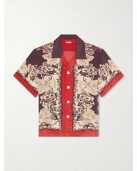 Bode - Storybook Camp-Collar Printed Silk Shirt - Lyst