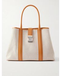 Christian Louboutin - Nox Leather-trimmed Linen Tote Bag - Lyst