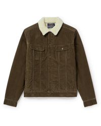 Faherty - Fleece-lined Stretch Organic Cotton-corduroy Trucker Jacket - Lyst