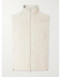 Brunello Cucinelli - Hooded Suede Down Gilet - Lyst