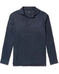 Giorgio Armani - Linen Polo Shirt - Lyst