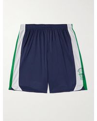 thisisneverthat - Wide-leg Logo-embroidered Striped Satin And Mesh Shorts - Lyst