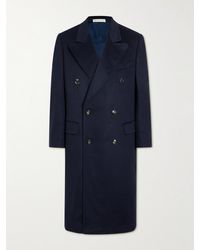 Umit Benan Double-breasted Cashmere Overcoat - Blue