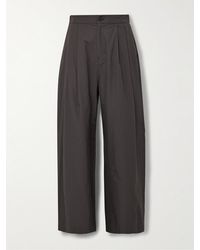 Amomento - Wide-leg Pleated Shell Trousers - Lyst