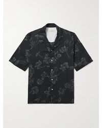 Officine Generale - Eren Camp-collar Floral-print Cotton-poplin Shirt - Lyst