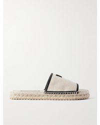 Dolce & Gabbana - Espadrilles-Pantoletten aus Canvas und Leder mit Logostickerei - Lyst
