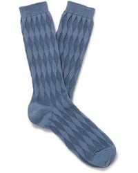 MR P. - Jacquard-knit Cotton-blend Socks - Lyst