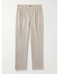 Canali - Straight-leg Garment-dyed Stretch Cotton And Modal-blend Corduroy Trousers - Lyst