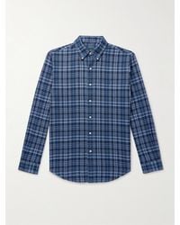 Polo Ralph Lauren - Hemd aus kariertem Flanelle aus einer Baumwollmischung mit Button-Down-Kragen und Logostickerei - Lyst