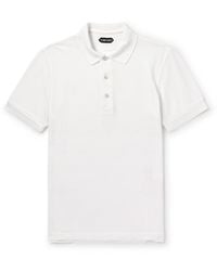Tom Ford - Slim-fit Lyocell And Cotton-blend Piqué Polo Shirt - Lyst