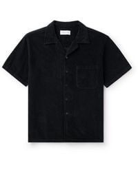 Les Tien - Camp-collar Garment-dyed Cotton-corduroy Shirt - Lyst