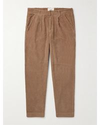Folk - Signal Tapered Pleated Cotton-corduroy Trousers - Lyst