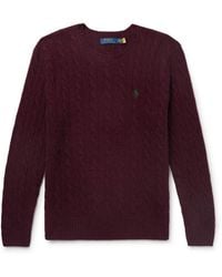Polo Ralph Lauren - Slim-Fit Cable-Knit Wool And Cashmere-Blend Sweater - Lyst