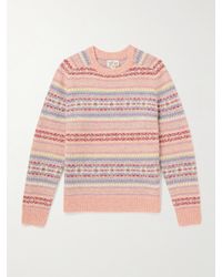 J.Crew Fair Isle Brushed Wool Sweater - Pink