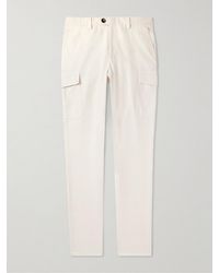 Brunello Cucinelli - Straight-leg Cotton-twill Cargo Trousers - Lyst