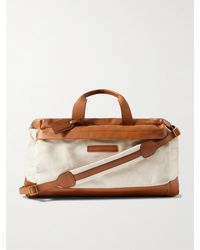 Brunello Cucinelli - Leather-trimmed Cotton And Linen-blend Canvas Duffle Bag - Lyst