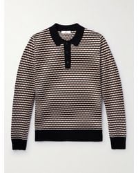 MR P. - Striped Wool Polo Shirt - Lyst