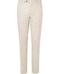 Canali - Slim-Fit Straight-Leg Linen Suit Trousers - Lyst